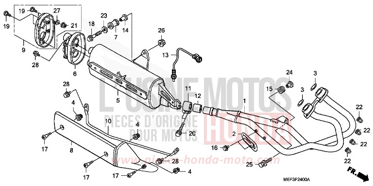 ABGAS-SCHALLDAEMPFER von SW-T400 ABS PEARL SUNBEAM WHITE (NHA66) von 2009